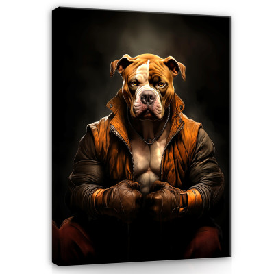 Tableau sur toile mur pitbull abstraction pour chambre à coucher bureau 60x40