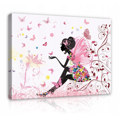 Tableau pour chambre d'enfant fille toile 120x80