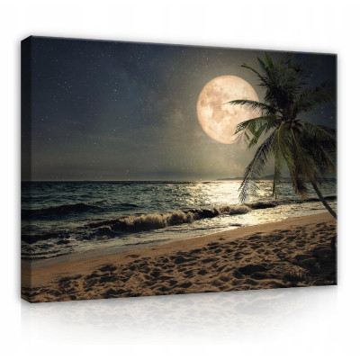 Peinture plage mer sur toile vue nature 60x40