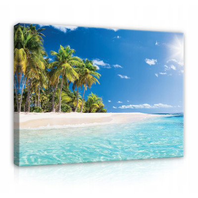 Tableau plage mer sur toile pour chambre à coucher 100x70