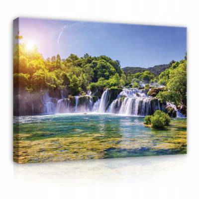 Peinture sur toile cascade paysage grand format 100x70