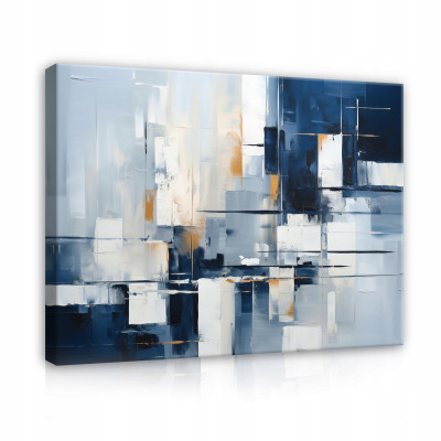 Peinture abstraite bleue pour le salon ou la chambre à coucher, sur toile, 120 x 80 cm