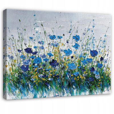 Peinture abstraite représentant des fleurs des champs, pour chambre à coucher, salon ou cuisine, sur toile 40 x 30