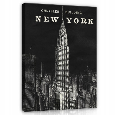 Tableau New York pour salon ou chambre à coucher, noir, 60 x 40