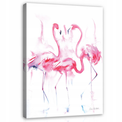 Tableau pour chambre d'enfant représentant des flamants roses sur toile, 120 x 80 cm