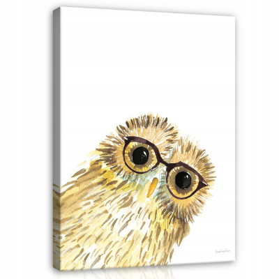 Tableau pour chambre d'enfant, chouette sur toile 120 x 80