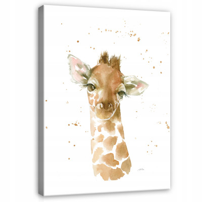 Tableau pour chambre d'enfant girafe sur toile 60x40