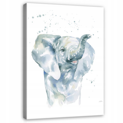 Tableau pour chambre d'enfant « Éléphant » sur toile, 60 x 40 cm