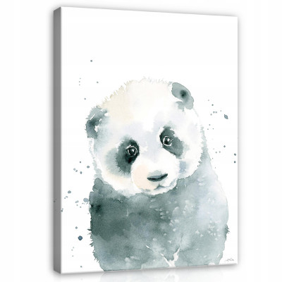 Tableau pour chambre d'enfant représentant un panda, sur toile, 100 x 70 cm