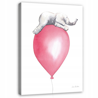 Tableau pour chambre d'enfant Éléphant sur toile 100x70