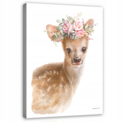 Tableau pour chambre d'enfant « chevreuil » sur toile 100 x 70