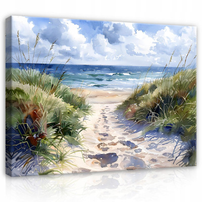 Image d'une plage comme peinte sur toile, pour une chambre ou un salon, 40 x 30