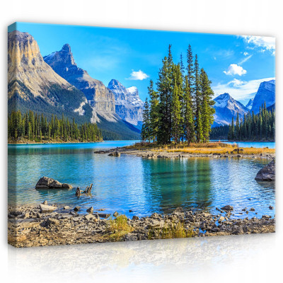 Image de montagne, lac, nature, vue sur toile pour mur de chambre ou salon, 40 x 30