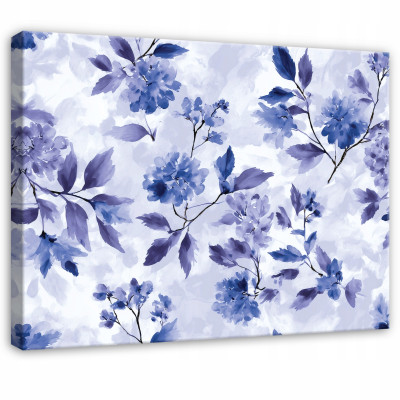 Tableau abstrait représentant des fleurs violettes pour chambre à coucher ou salon, sur toile, 100 x 70 cm