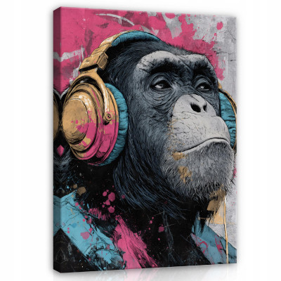 Tableau de graffiti de Banksy représentant un singe, style moderne, pour bureau ou salon, sur toile 60 x 40