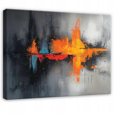 Tableau abstrait gris noir pour chambre à coucher, salon, cuisine sur toile 120x80