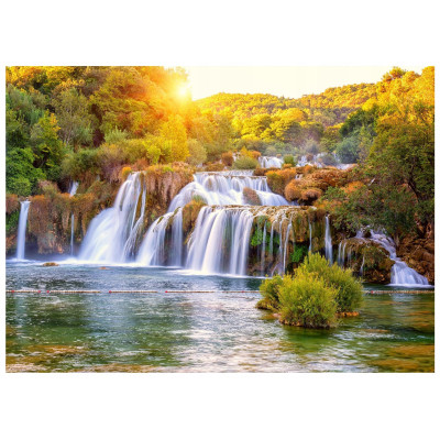 Papier peint 3D &laquo; Cascade &raquo; avec paysage pour chambre &agrave; coucher ou salon, format 400 x 280