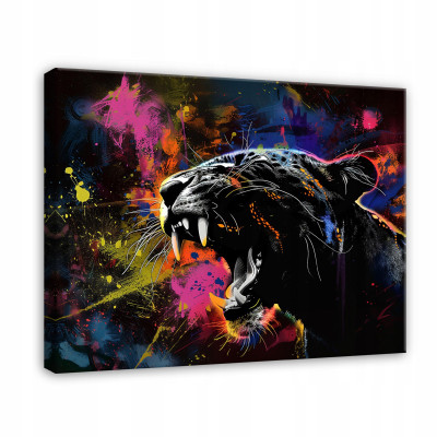 Peinture abstraite représentant une panthère, pour chambre à coucher ou salon, sur toile, 60 x 40 cm