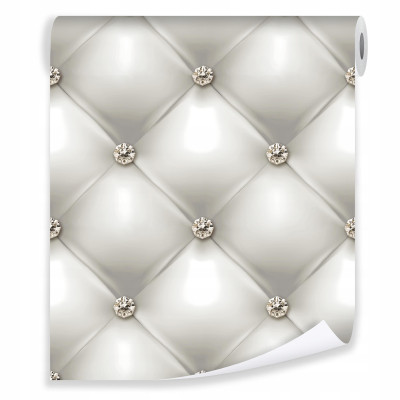 Papier peint matelass&eacute; 3D blanc cuir papier peint mural colle