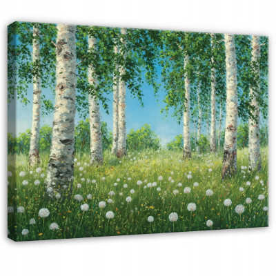 Image forêt bouleaux arbres nature pour chambre à coucher salon cuisine sur toile 40x30