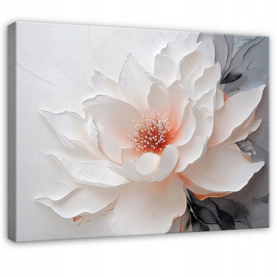 Tableau fleurs 3D lys blanc pour chambre à coucher salon cuisine sur toile 120x80
