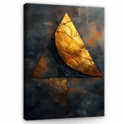 Tableau abstrait loft industriel or noir pour chambre à coucher salon 40x30