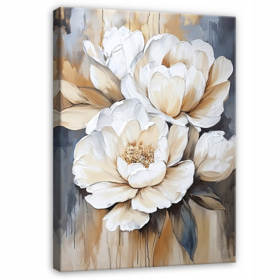 Tableau abstrait 3D représentant des fleurs, pour chambre, salon ou cuisine, sur toile 40 x 30