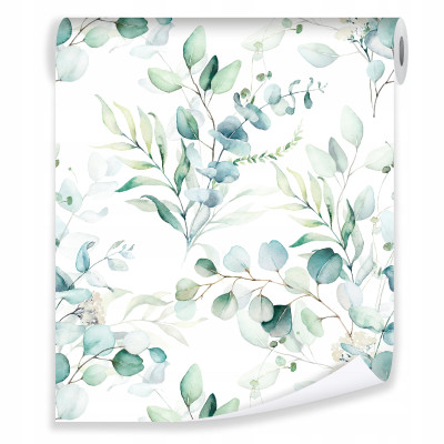 Papier peint feuilles 3D vert intiss&eacute; papier peint mural