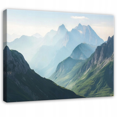 Peinture représentant un paysage naturel de montagne pour le salon, la chambre ou la cuisine, sur toile 40 x 30