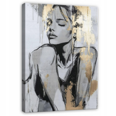 Tableau moderne femme visage sur toile murale pour chambre à coucher salon 40x30