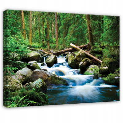 Peinture forêt ruisseau arbres nature paysage pour chambre à coucher salon sur toile 40x30