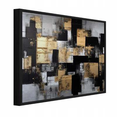Tableau sur métal dans un cadre noir, style abstrait, pour salon ou chambre à coucher, 120 x 80