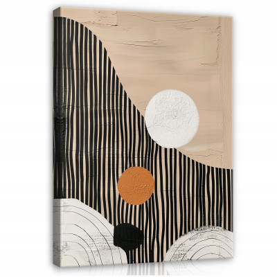 Tableau bohème abstrait marron sur toile pour la chambre à coucher ou le salon 100x70