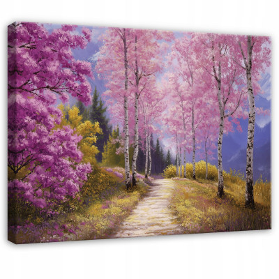 Image d'un bois de bouleaux, nature, paysage, pour chambre à coucher ou salon, sur toile 40x30