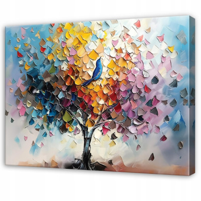 Tableau abstrait représentant un arbre, aquarelle, peinture sur toile, 60 x 40 cm, pour chambre à coucher ou salon