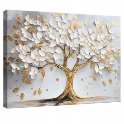 Tableau pour chambre à coucher, salon, cuisine, fleurs, arbre, 3D, sur toile, mur, 100 x 70