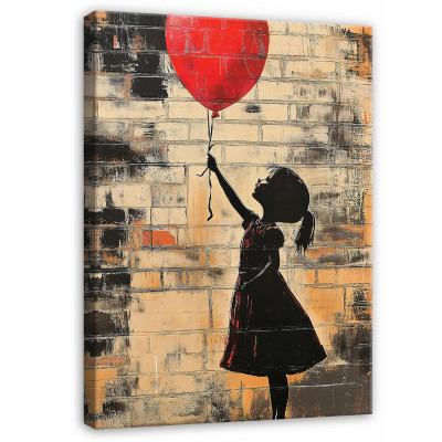 Peinture abstraite Banksy « Petite fille » pour le salon ou la chambre à coucher, sur toile 120 x 80