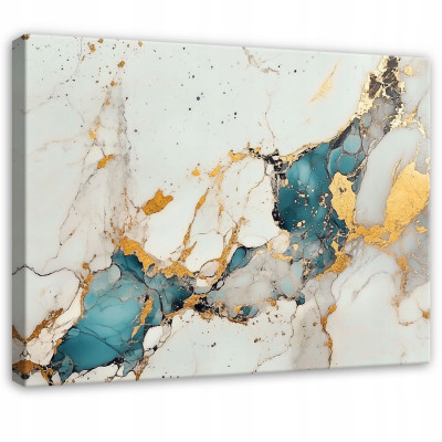Tableau abstrait marbre gris et or pour chambre à coucher ou salon, sur toile 40x30