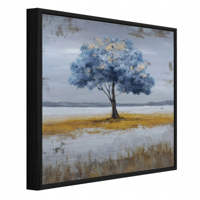 Tableau dans un cadre noir métallique arbre abstraction loft salon chambre à coucher 80x80