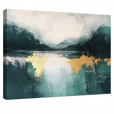 Tableau mural abstrait sur toile dorée pour chambre à coucher, salon ou cuisine, 40 x 30