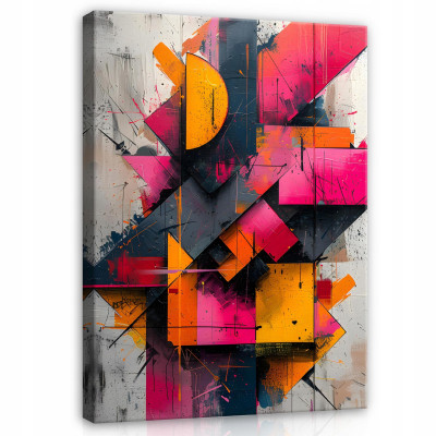 Peinture abstraite colorée représentant des silhouettes sur toile pour chambre à coucher ou salon, 60 x 40 cm