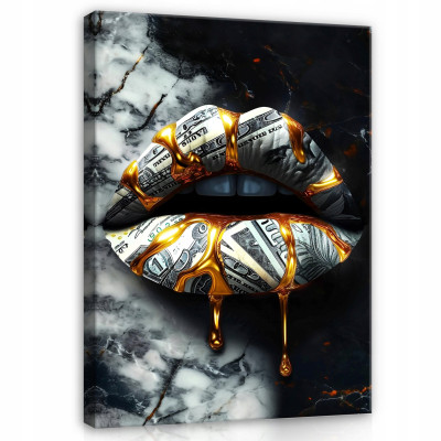 Tableau sur toile mur femme bouche marbre grand pour chambre à coucher salon 40x30
