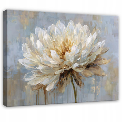 Tableau abstrait « Fleurs et béton » de style loft pour chambre ou salon, sur toile, 90 x 60 cm