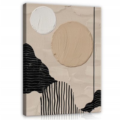 Tableau abstrait boho beige sur toile pour la chambre à coucher ou le salon 120x80