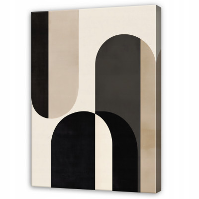 Tableau abstrait bohème beige et noir pour chambre à coucher ou salon, sur toile, 120 x 80 cm