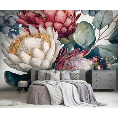 Papier peint photo fleurs abstraction chambre salon papier peint intiss&eacute;