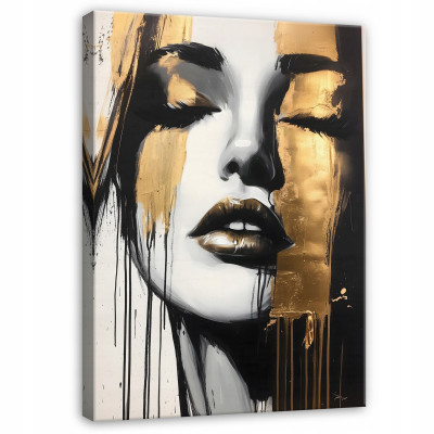 Tableau représentant un visage féminin glamour sur toile murale pour chambre à coucher ou salon, 60 x 40 cm