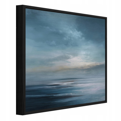 Tableau dans un cadre noir métallique mer abstraction loft salon chambre à coucher 80x80