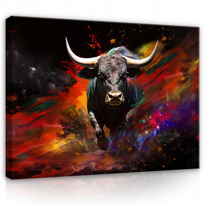 Peinture sur toile murale abstraction taureau pour chambre à coucher salon moderne 100x70