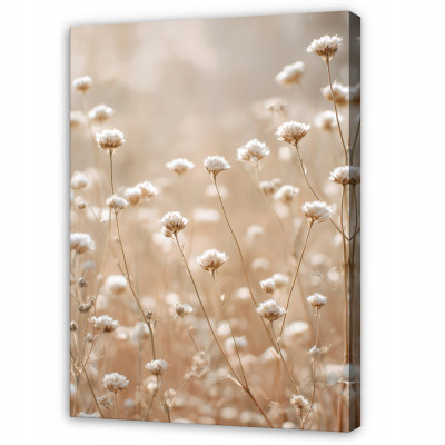 Tableau « Fleurs bohèmes beiges » sur toile, 40 x 30 cm, pour la chambre ou le salon
